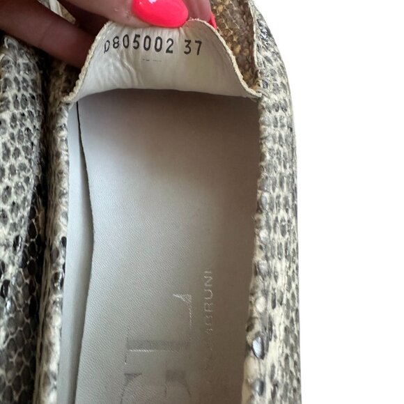 AGL Women's Snake Print Leather Loafers Flats Size 7 / 37 - Picture 5 of 8